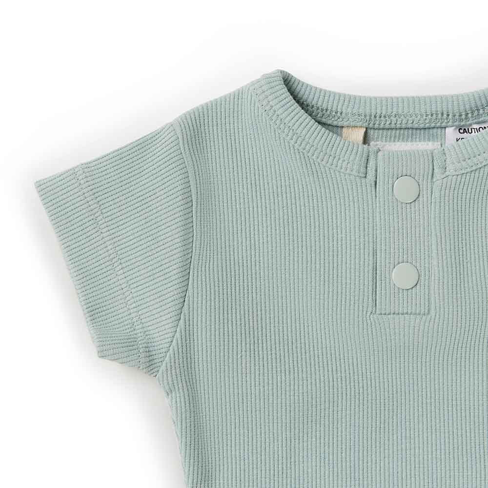 Sage Short Sleeve Organic Bodysuit - View 5