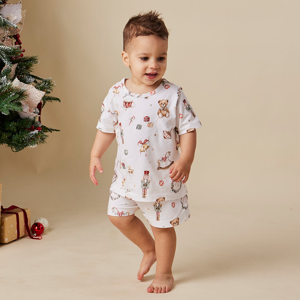 Santa's Toy Shop Organic Kids PJ Set - View 5