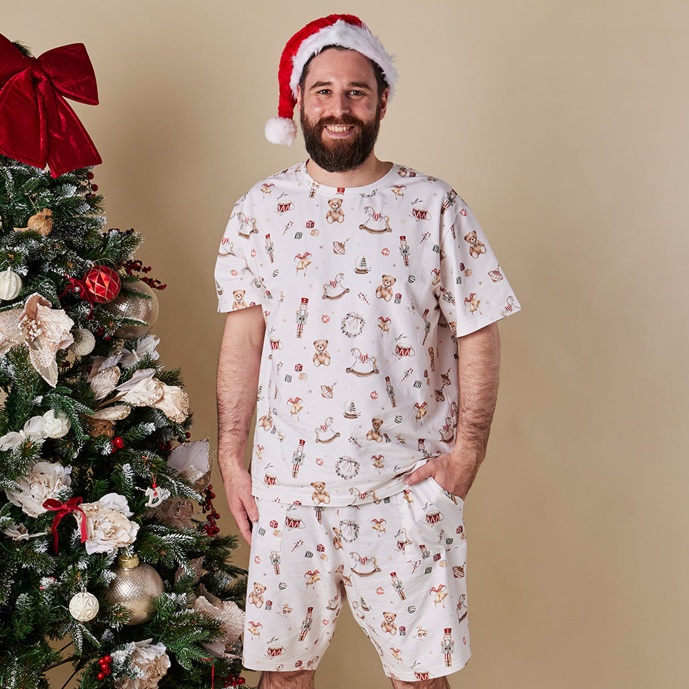 Santa's Toy Shop Organic Mens PJ Set - View 1