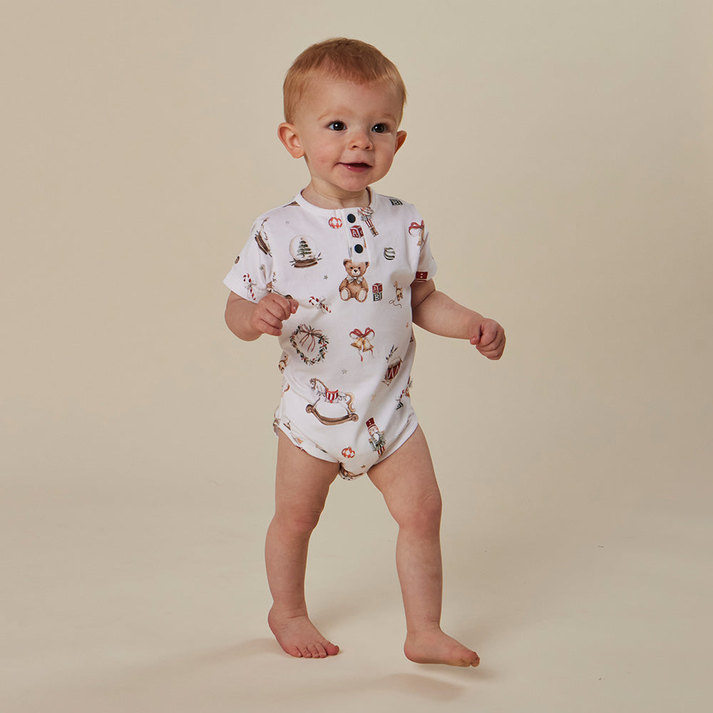 Santa's Toy Shop Short Sleeve Organic Bodysuit - View 14