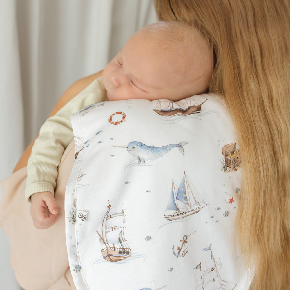 Set Sail Organic Cotton Burp Cloth - View 1