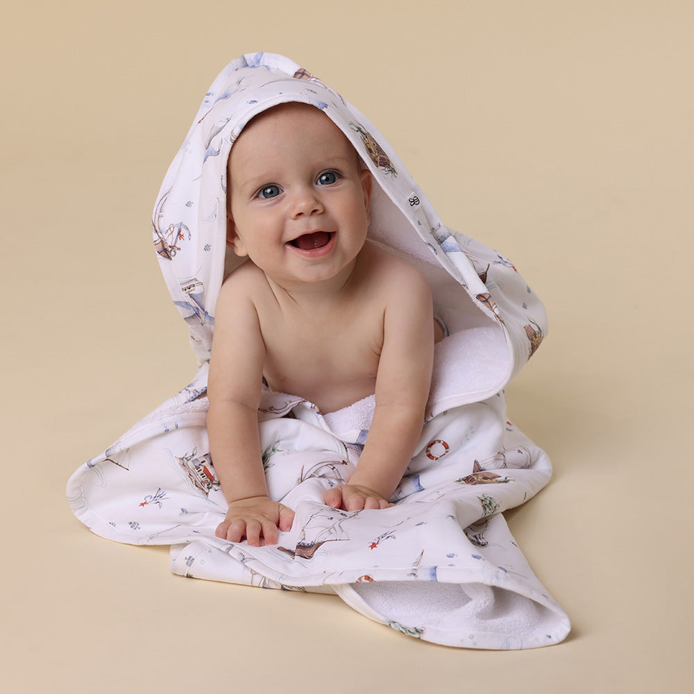 Set Sail Organic Hooded Baby Towel - View 3