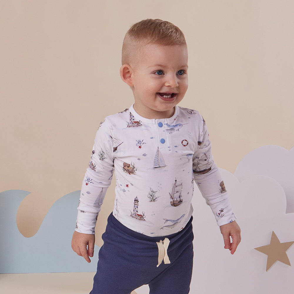 Set Sail Long Sleeve Organic Bodysuit - View 3