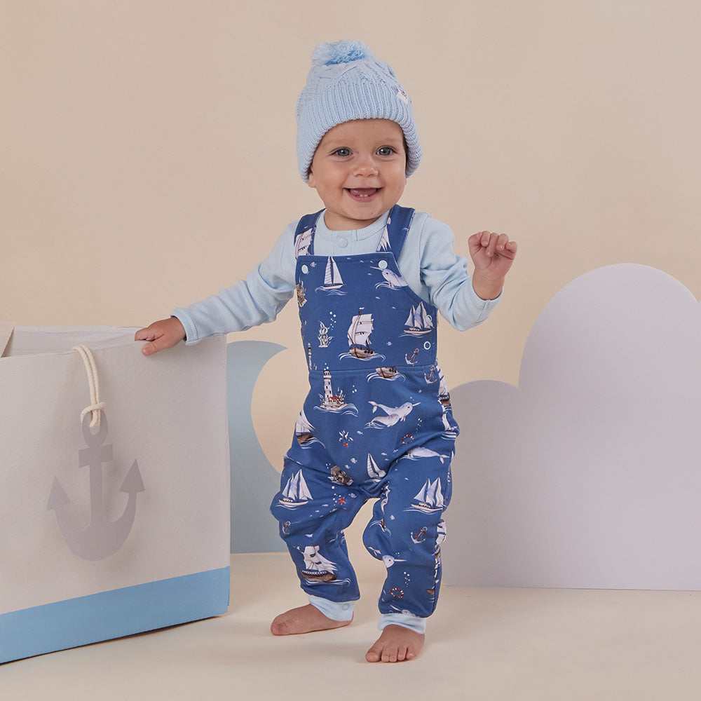 Set Sail Organic Snuggle Overalls - View 1