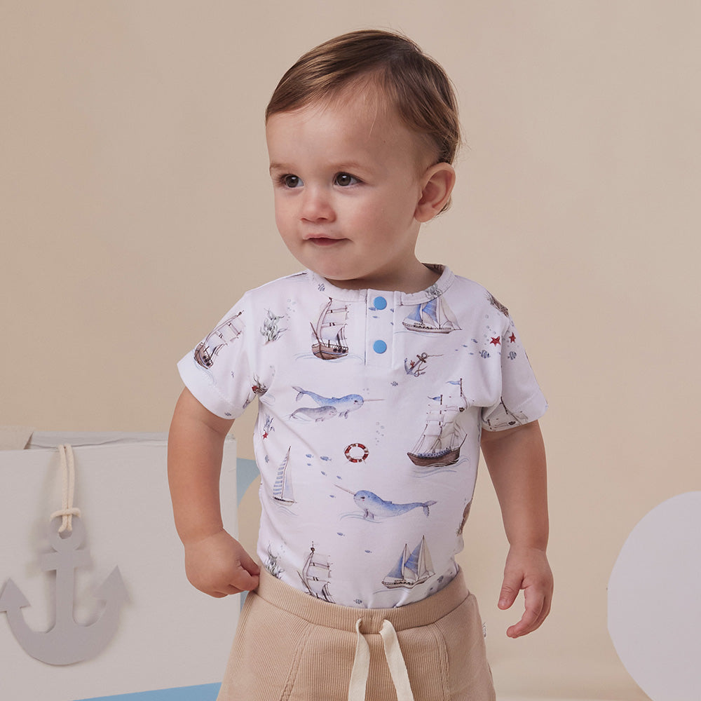 Set Sail Short Sleeve Organic Bodysuit - View 3