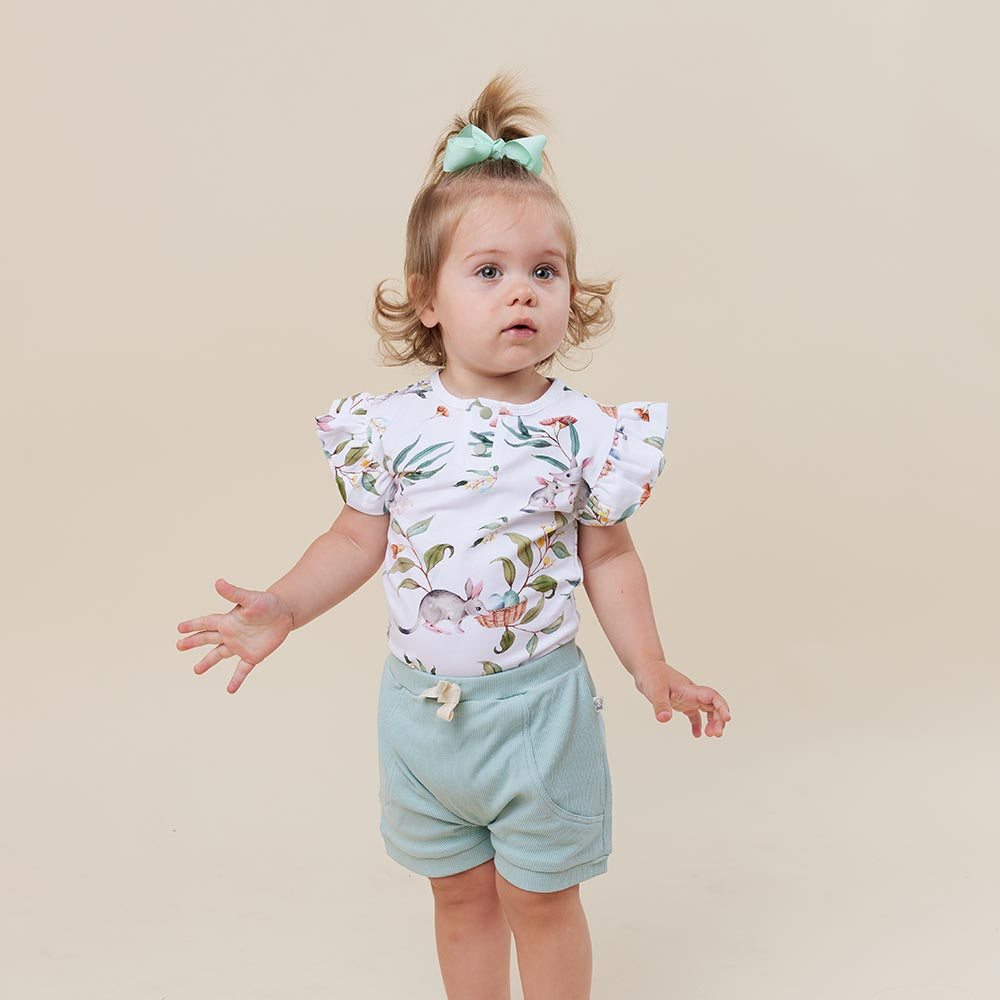 Easter Bilby Short Sleeve Organic Bodysuit with Frill - View 3
