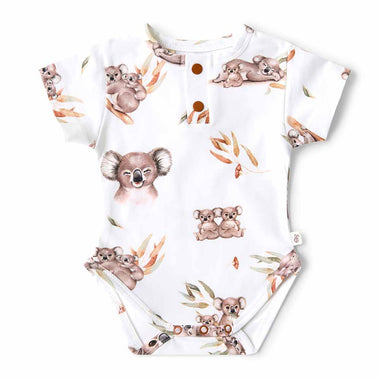 Koala Short Sleeve Organic Bodysuit-Snuggle Hunny