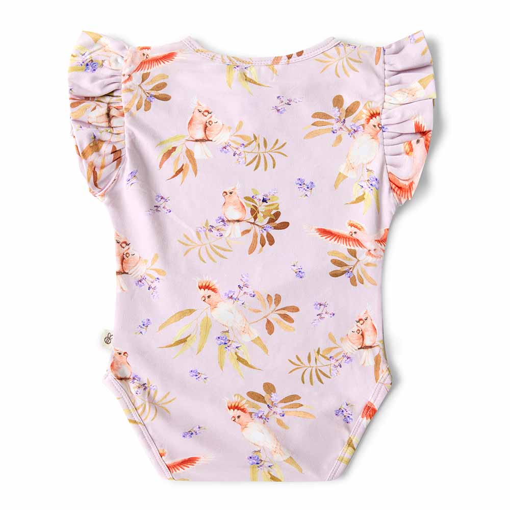 Major Mitchell Short Sleeve Organic Bodysuit with Frill - View 4