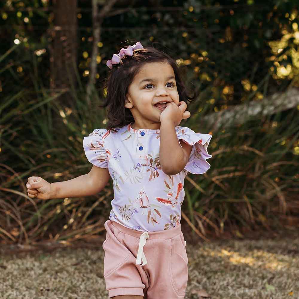 Major Mitchell Short Sleeve Organic Bodysuit with Frill - View 9
