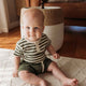 Olive Stripe Short Sleeve Organic Bodysuit - Thumbnail 8