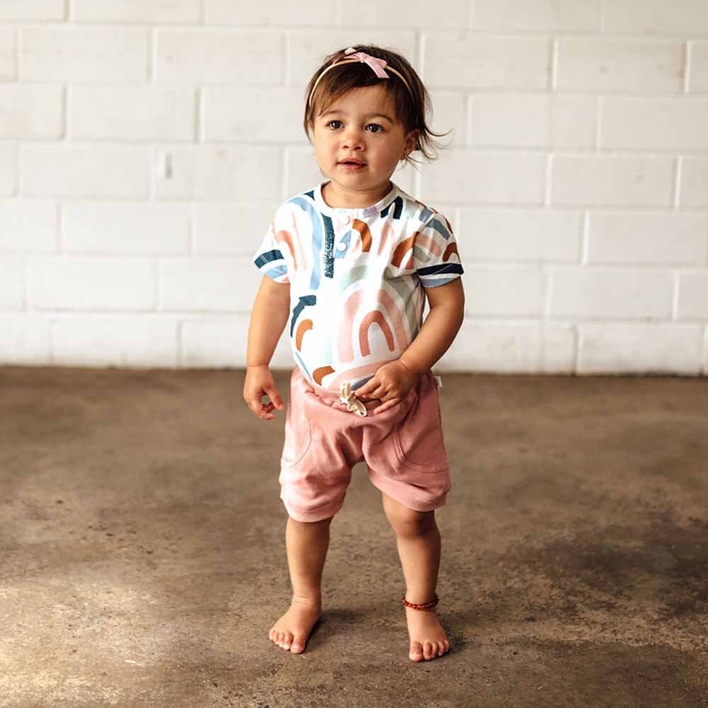 Rainbow Baby Short Sleeve Organic Bodysuit - View 7