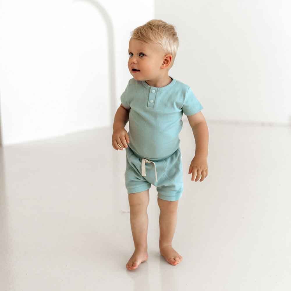 Sage Short Sleeve Organic Bodysuit - View 12