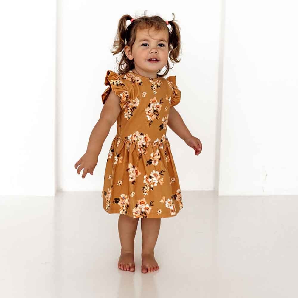 Golden Flower Organic Dress - View 7