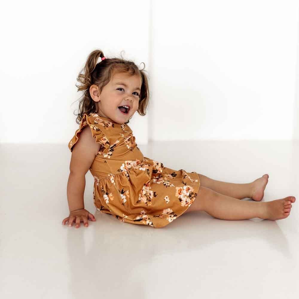 Golden Flower Organic Dress - View 9