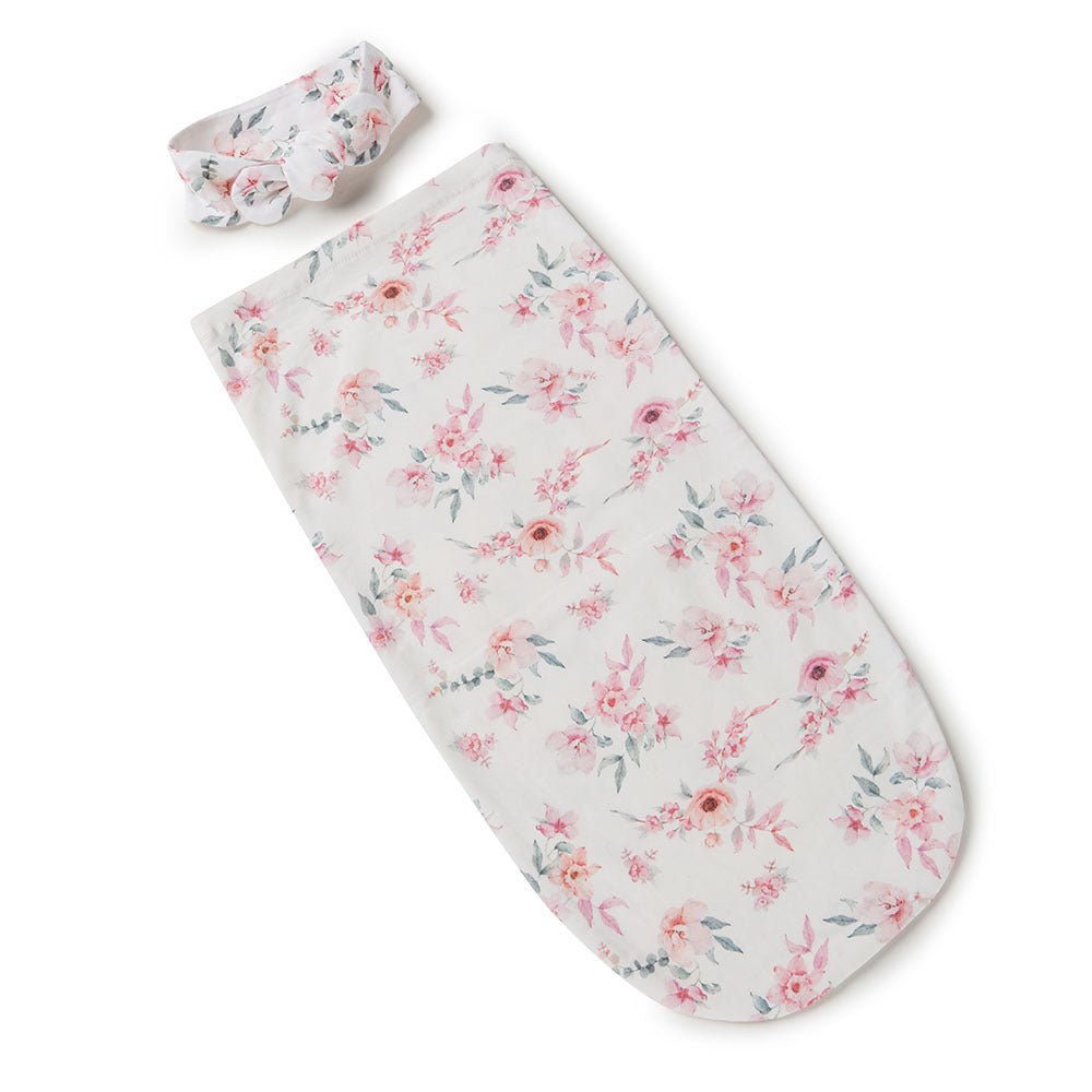Camille Organic Snuggle Swaddle & Topknot Set - View 2
