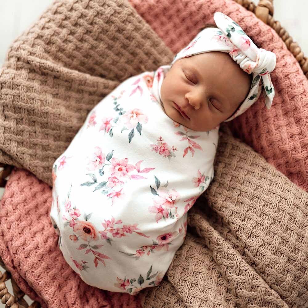 Camille Organic Snuggle Swaddle & Topknot Set - View 6