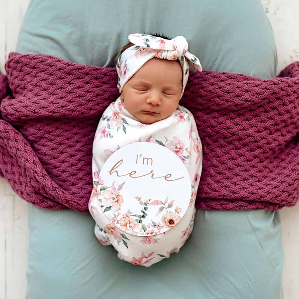 Camille Organic Snuggle Swaddle & Topknot Set - View 7