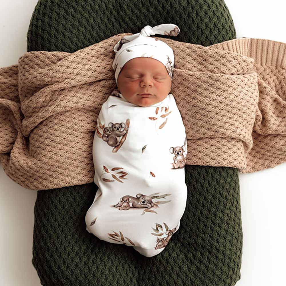 Koala Organic Snuggle Swaddle & Beanie Set Snuggle Hunny