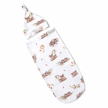 Koala Organic Snuggle Swaddle & Beanie Set-Snuggle Hunny