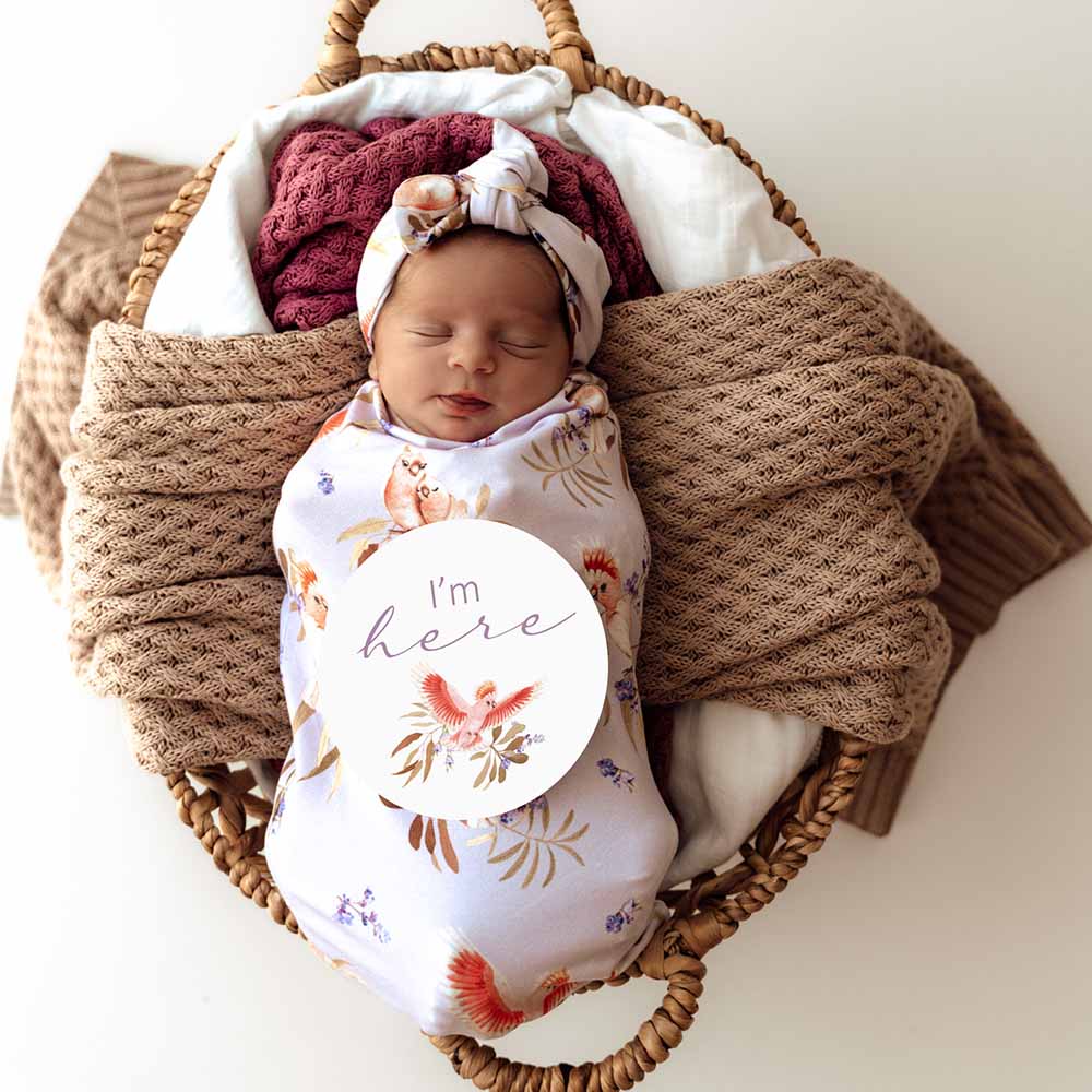 Major Mitchell Organic Snuggle Swaddle & Topknot Set - View 3