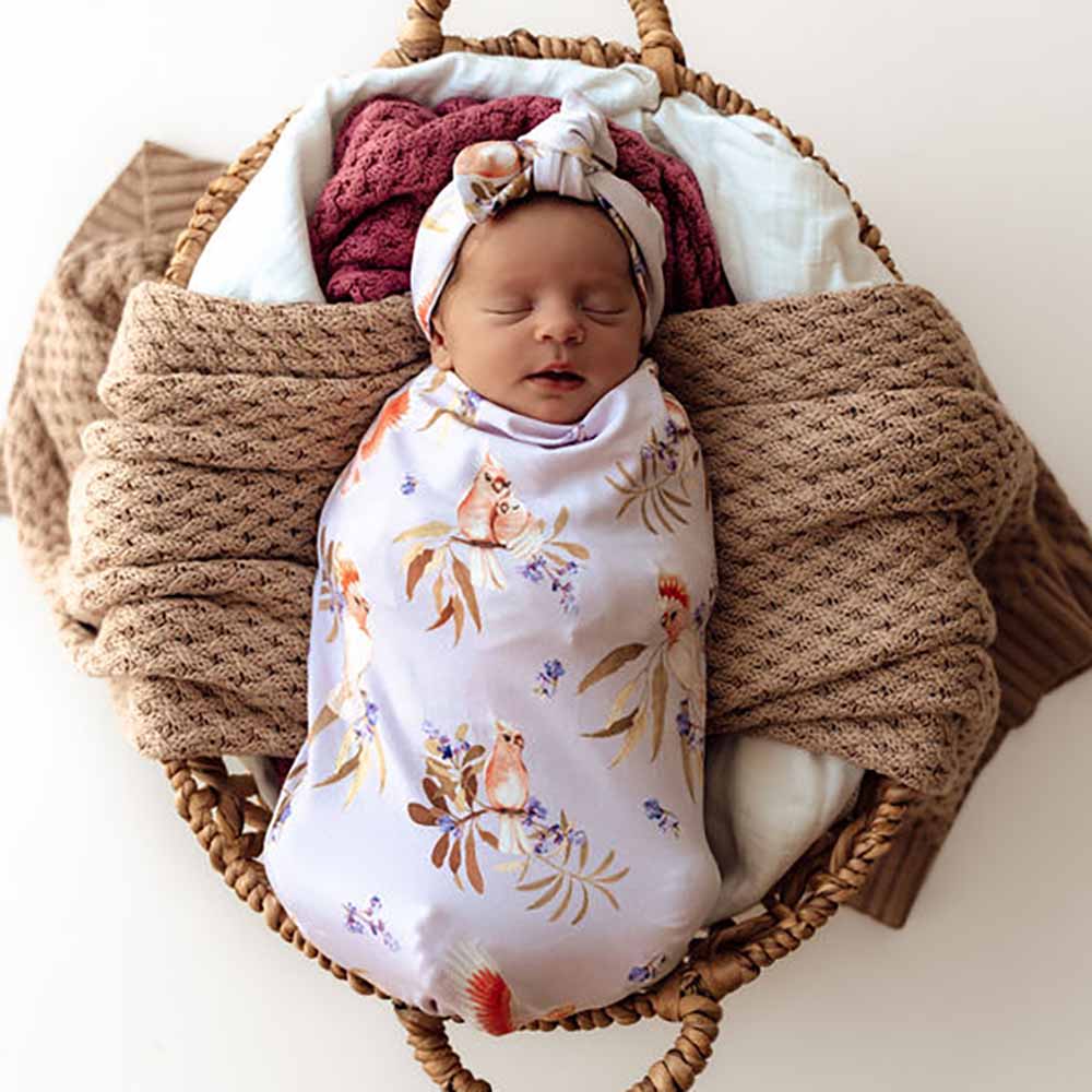 Major Mitchell Organic Snuggle Swaddle & Topknot Set - View 5