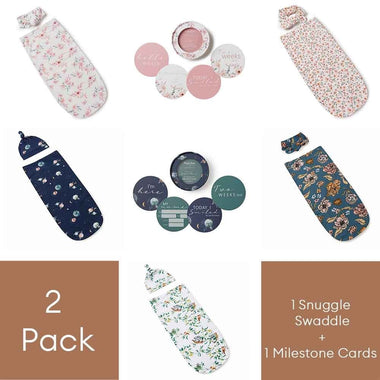 Snuggle Swaddle + Milestone Card Set-Snuggle Hunny
