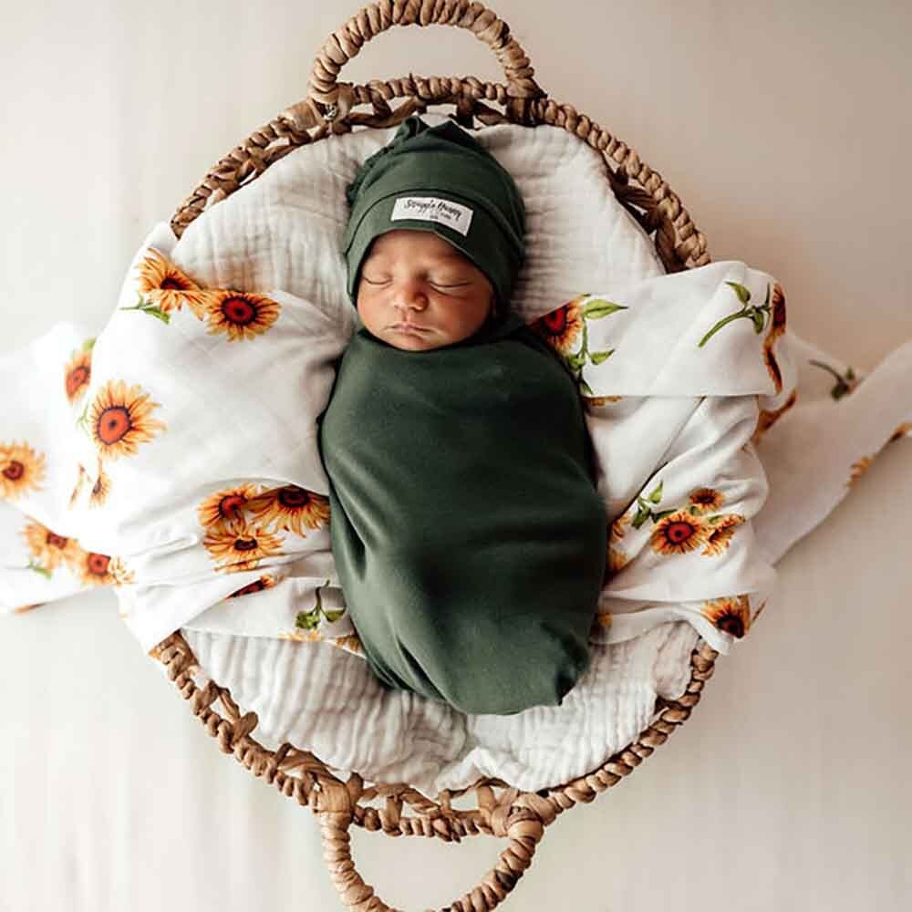 Olive Snuggle Swaddle & Beanie Set - View 4