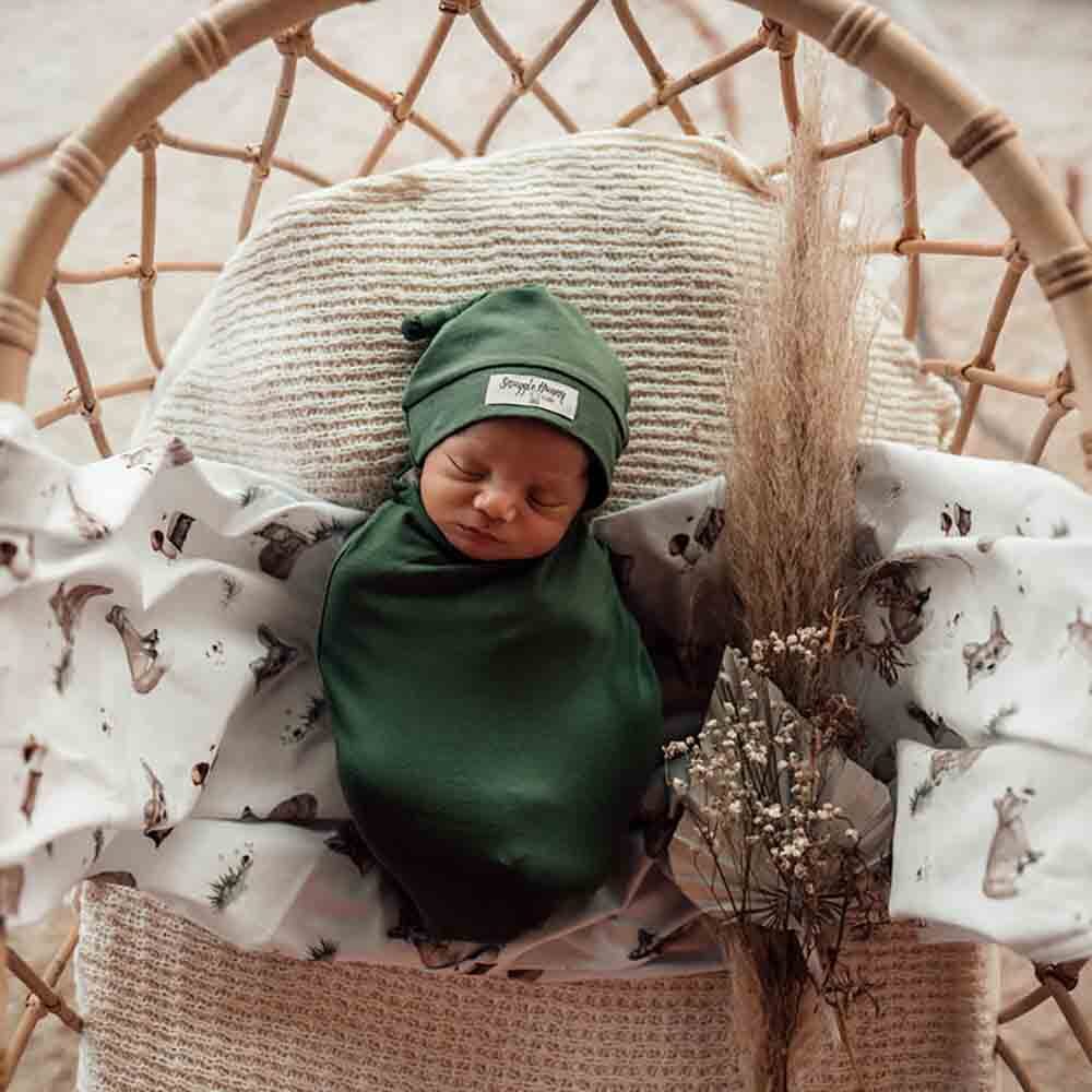 Olive Snuggle Swaddle & Beanie Set - View 5