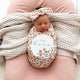 Spring Floral Organic Snuggle Swaddle & Topknot Set - Thumbnail 6