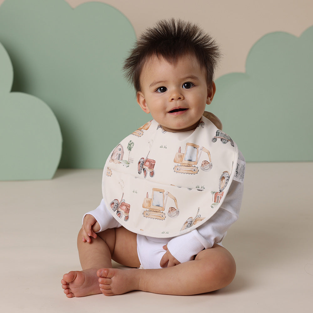 Diggers & Tractors Snuggle Bib - View 1