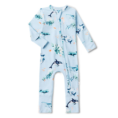 Blue Ocean Organic Convertible Romper | Snuggle Hunny