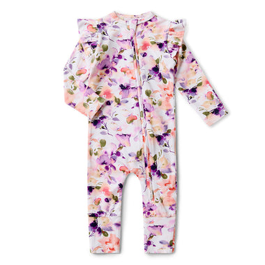 Blushing Beauty Organic Convertible Romper with Frill | Snuggle Hunny