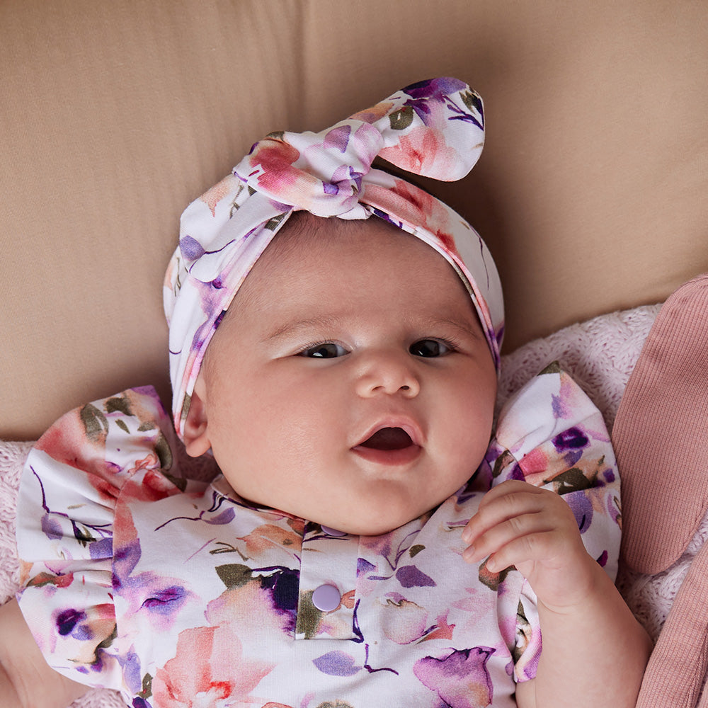 Blushing Beauty Organic Jersey Wrap & Topknot Set