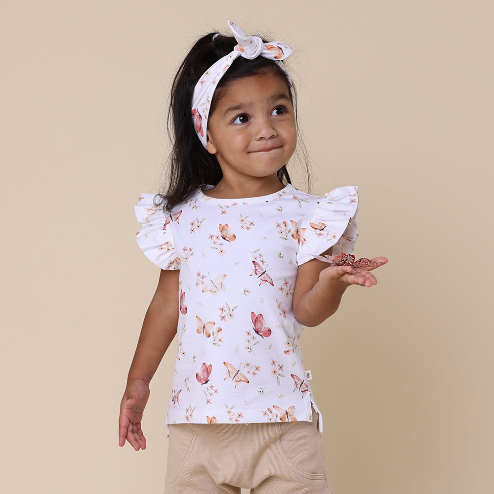 Butterfly Organic T-Shirt with Frill - View 1