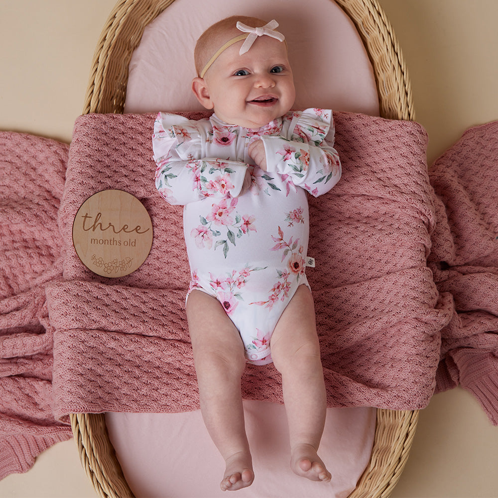 Camille Organic Long Sleeve Baby Bodysuit Snuggle Hunny