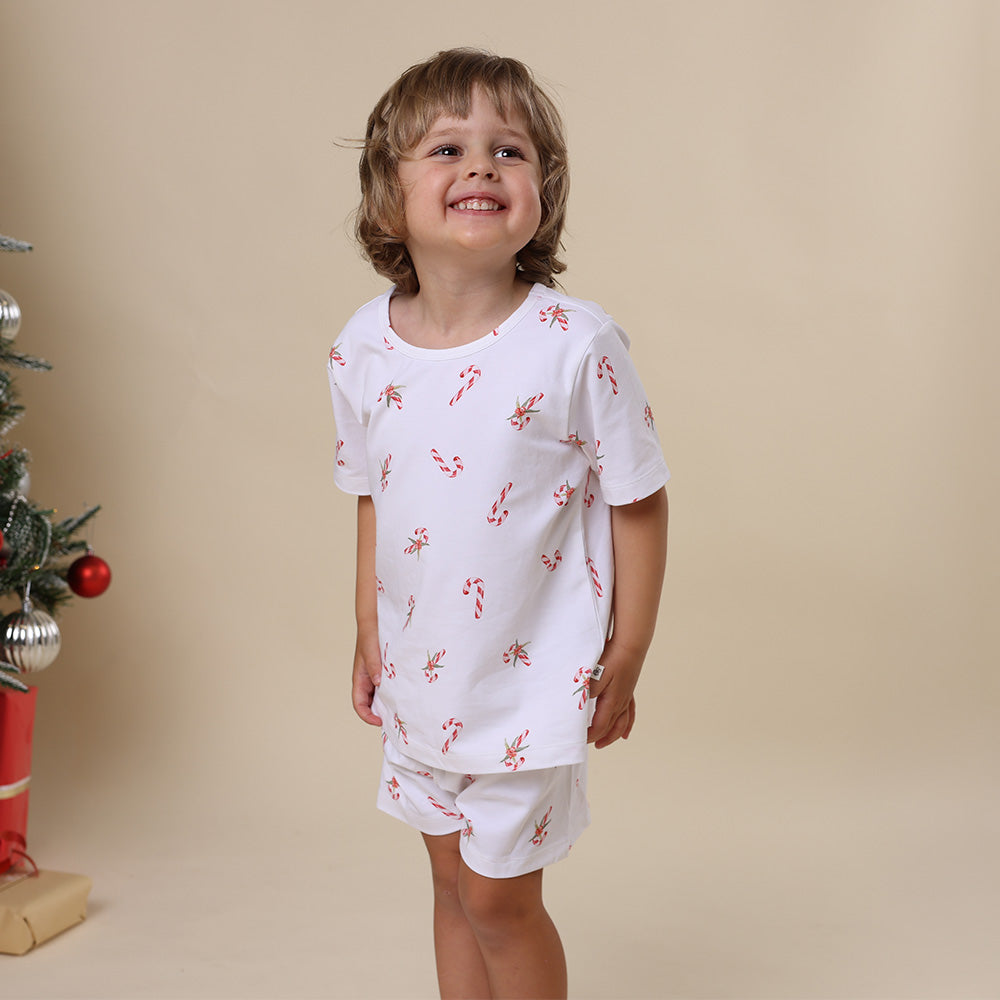 Candy Cane Organic Kids PJ Set - View 9