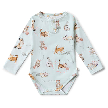 Kittens Long Sleeve Organic Bodysuit | Snuggle Hunny