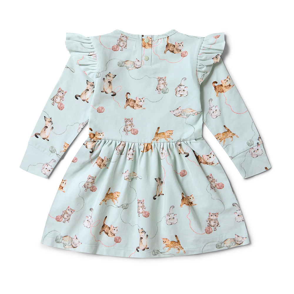 Kittens Long Sleeve Organic Dress - View 13