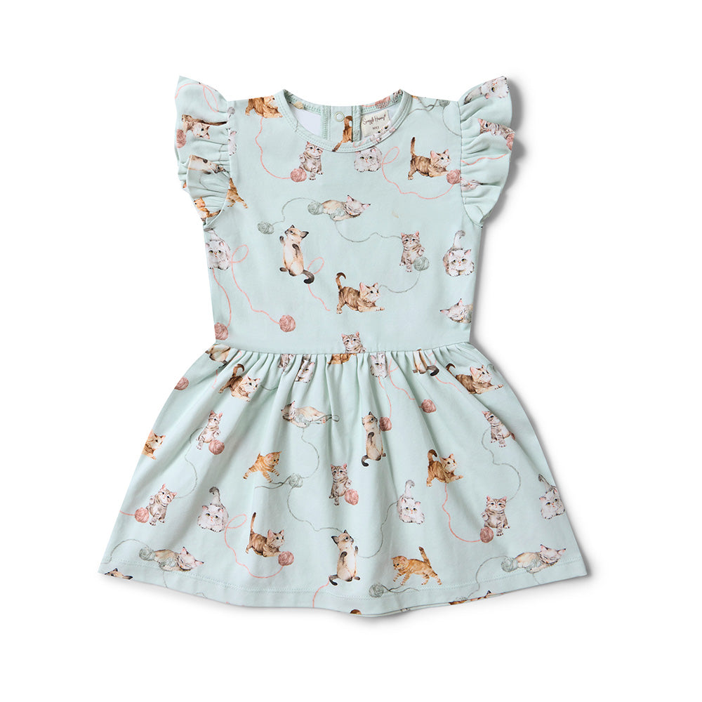 Kittens Short Sleeve Organic Dress - View 8