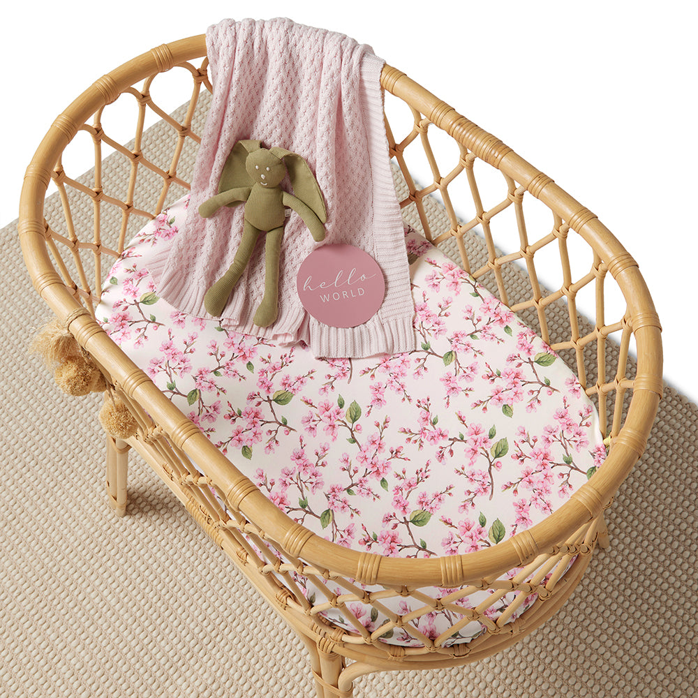 Cherry Blossom Organic Bassinet Sheet / Change Pad Cover - View 11