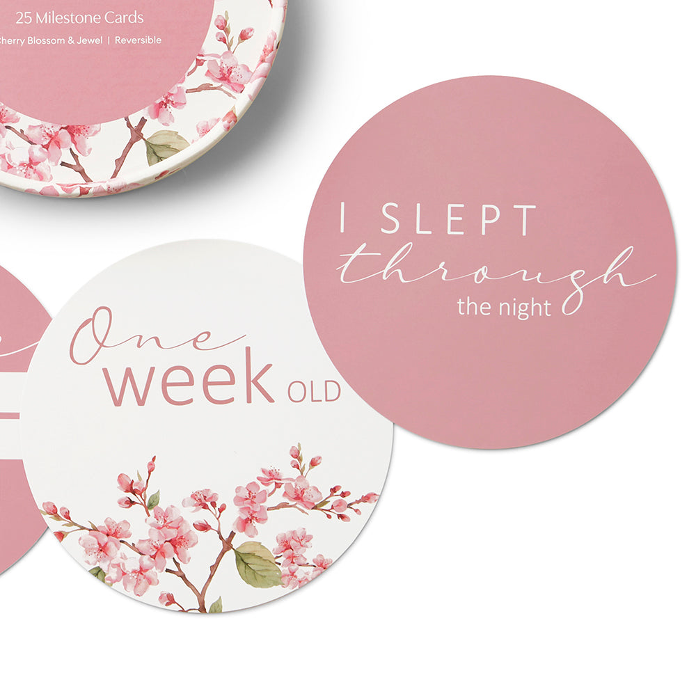 Cherry Blossom & Jewel Reversible Milestone Cards - View 4