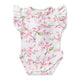 Cherry Blossom Short Sleeve Organic Bodysuit with Frill - Thumbnail 2