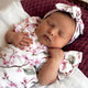 Cherry Blossom Short Sleeve Organic Bodysuit with Frill - Thumbnail 6
