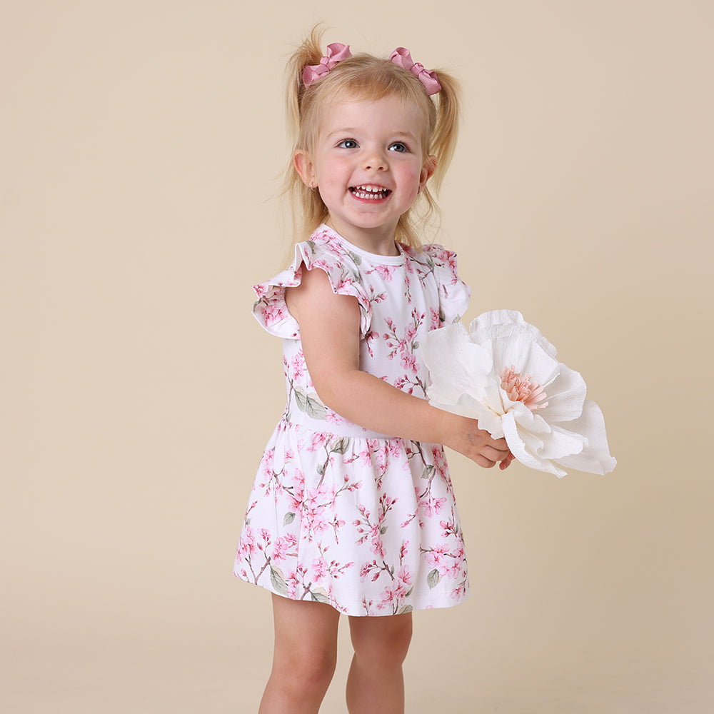 Cherry Blossom Short Sleeve Organic Dress - View 7