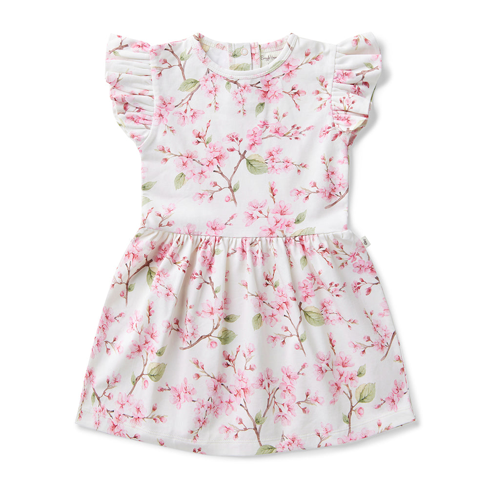 Cherry Blossom Short Sleeve Organic Dress - View 2