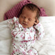 Cherry Blossom Organic Snuggle Sleepsuit Zip Footie with Frill - Thumbnail 6