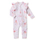 Coral Organic Snugglesuit Convertible Romper with Frill - Thumbnail 2