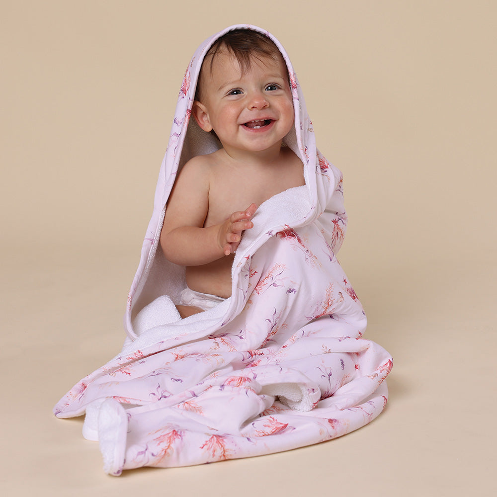Coral Organic Hooded Baby Towel Coral Organic Hooded Baby Towel