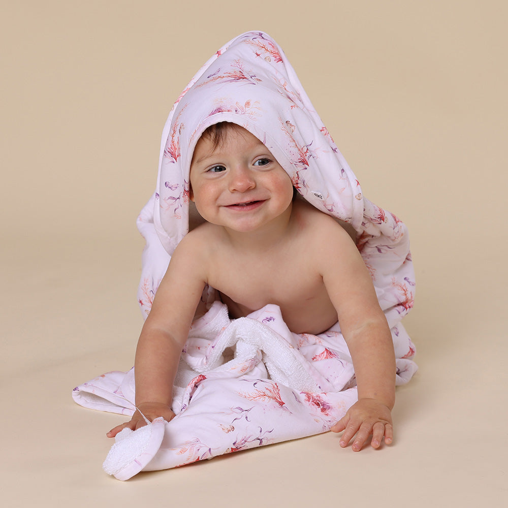 Coral Organic Hooded Baby Towel Coral Organic Hooded Baby Towel