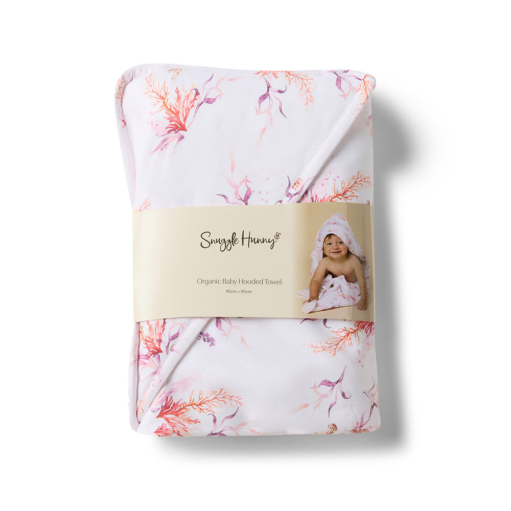 Coral Organic Hooded Baby Towel Coral Organic Hooded Baby Towel